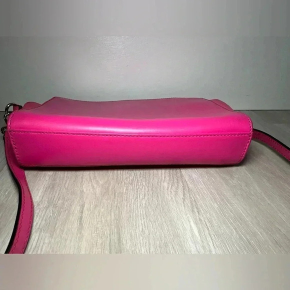 Kate Spade Crossbody Bag Purse Bright Pink Orange Gold Hardware Adjustable Strap - Picture 5 of 6